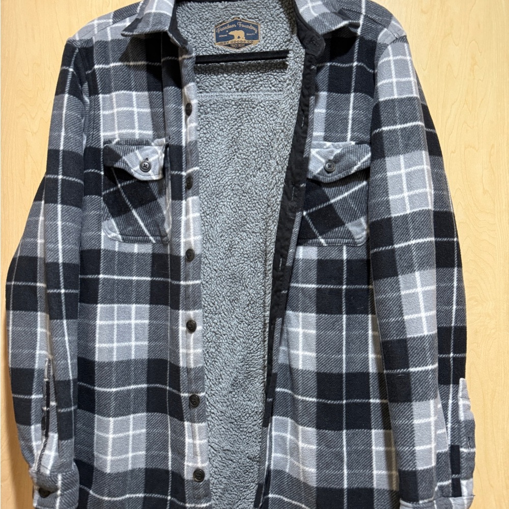 Men's Black and Gray Plaid Jacket
